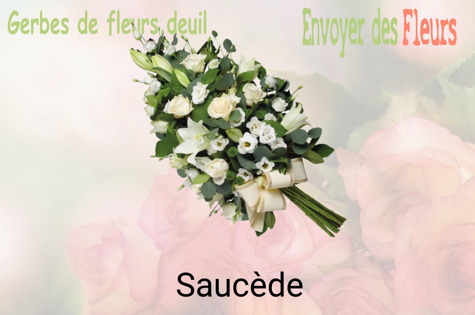 Gerbe de fleurs de deuil livrée à Saucède